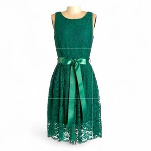 Coco Love | Emerald Lace Overlay Dress